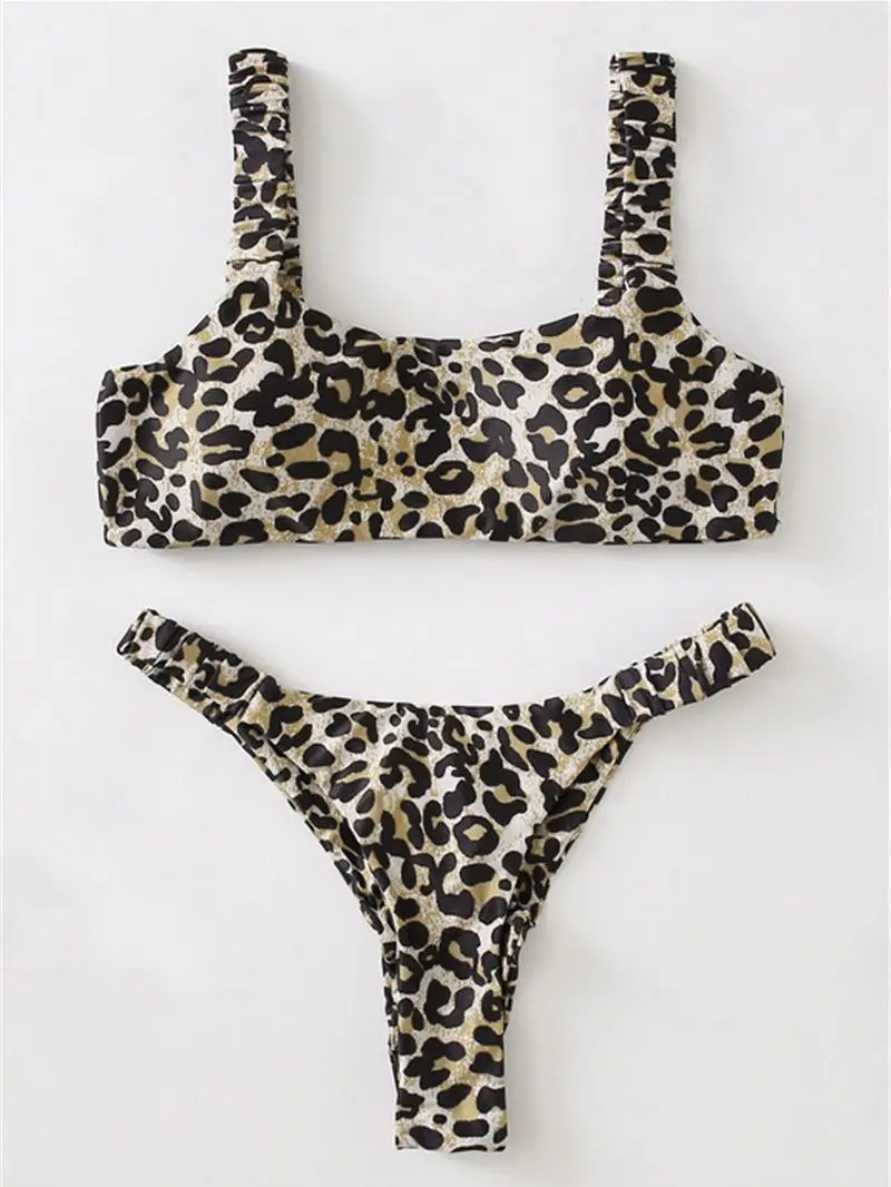 Microbikini Sexy con estampado De leopardo para mujer, traje De Baño De Tanga con relleno y realce, color naranja, 2023 - Image 16