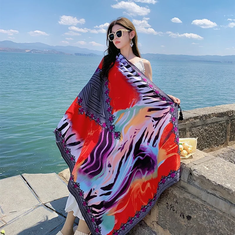 28 estilos 90x180cm viaje playa protector solar bufanda Bikini chal grande Sarong bufanda envolvente mujeres traje de baño brasileño cubierta de baño - Image 12