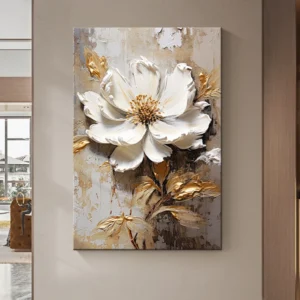 Arte de pared moderno y Simple, póster impreso en lienzo HD con flor abstracta, luz de entrada de lujo, decoración para el hogar, sala de estar, pasillo de entrada