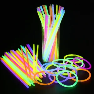Barras de luz fluorescentes para fiesta de piezas, collares y pulseras de colores brillantes para boda, concierto en casa, 100