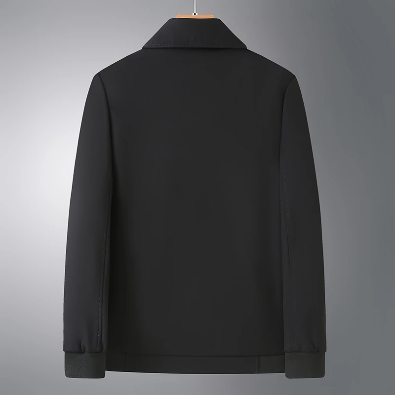 Traje de papá de mediana edad y viejo estilo británico, chaqueta de solapa con cremallera, informal, ejecutivo, a la moda, Color sólido, trabajo, todo, nuevo - Image 4