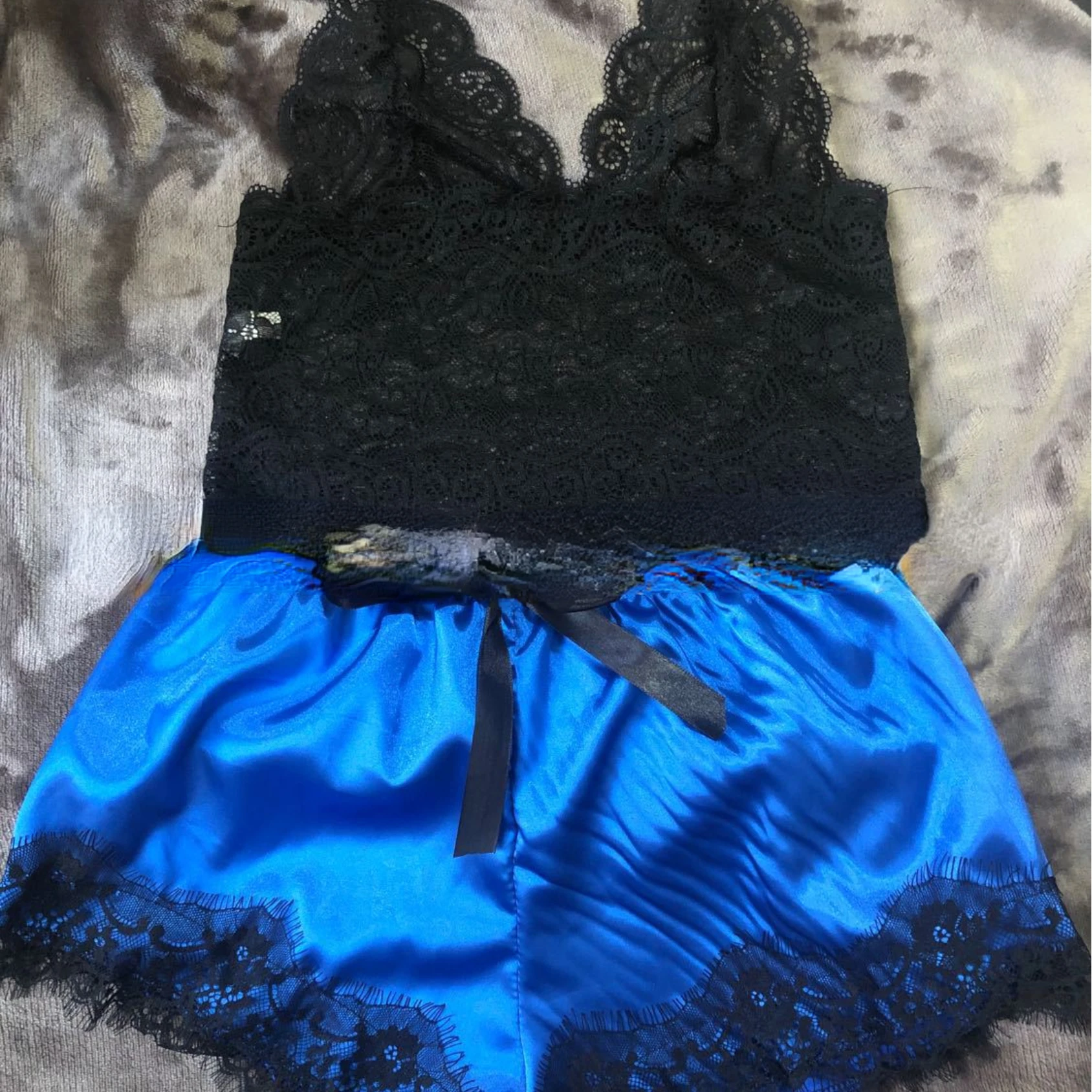 Pijama Sexy para mujer, conjunto de 2 piezas, Top y pantalones cortos, ropa de dormir, pijama de encaje, ropa interior, lencería - Image 7