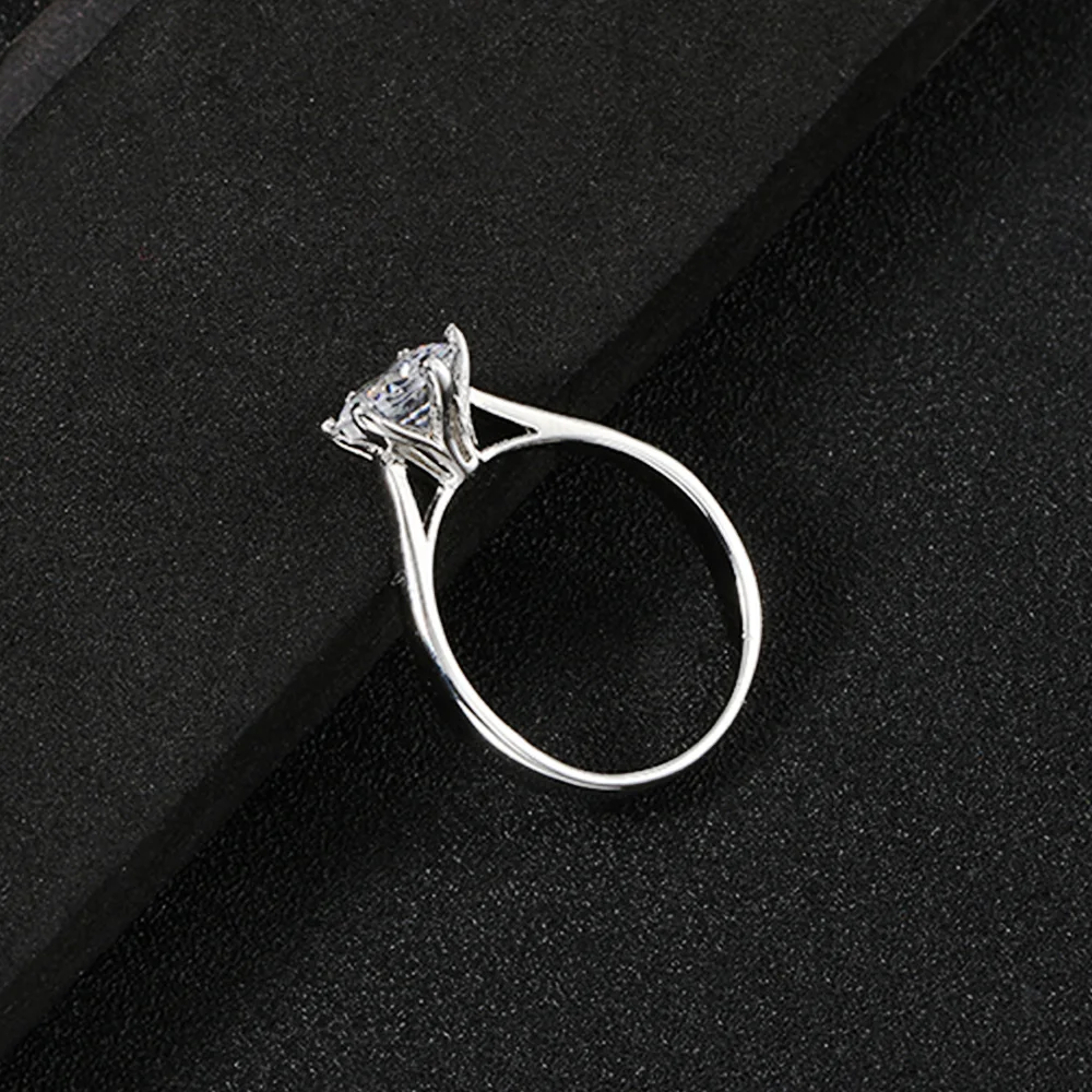 Anillos de boda clásicos para mujer, sortija de compromiso de circonia cúbica, 6 garras, 3 colores, KCR033 - Image 5