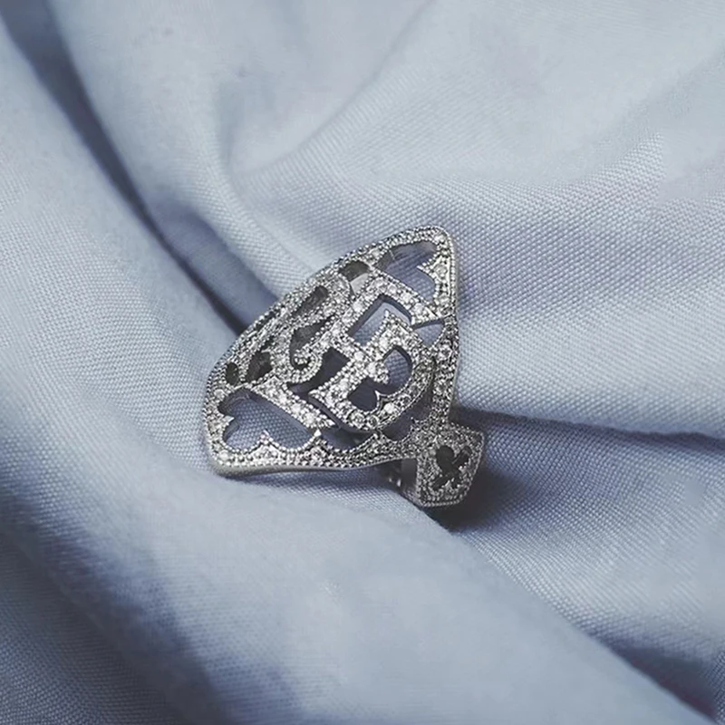 Anillo clásico Unisex con personalidad Hip Hop Rap de lujo con letras rojas Taylor, anillos de piedra de cristal, accesorios de joyería ajustables - Image 3