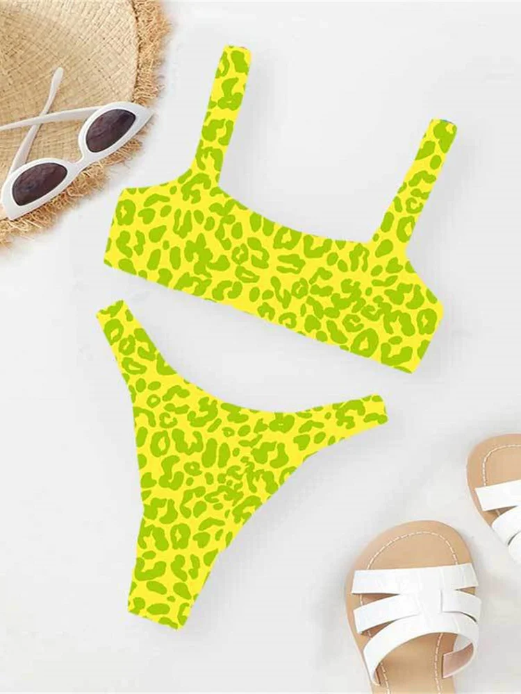 Microbikini Sexy con estampado De leopardo para mujer, traje De Baño De Tanga con relleno y realce, color naranja, 2023 - Image 30