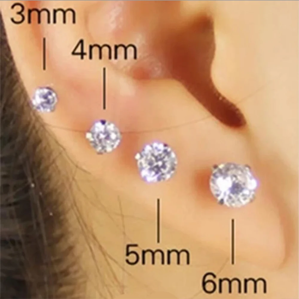 4 par/set de aretes de diamantes de imitación elegantes y brillantes: acero inoxidable hipoalergénico para glamour diario y occasi especiales - Image 3