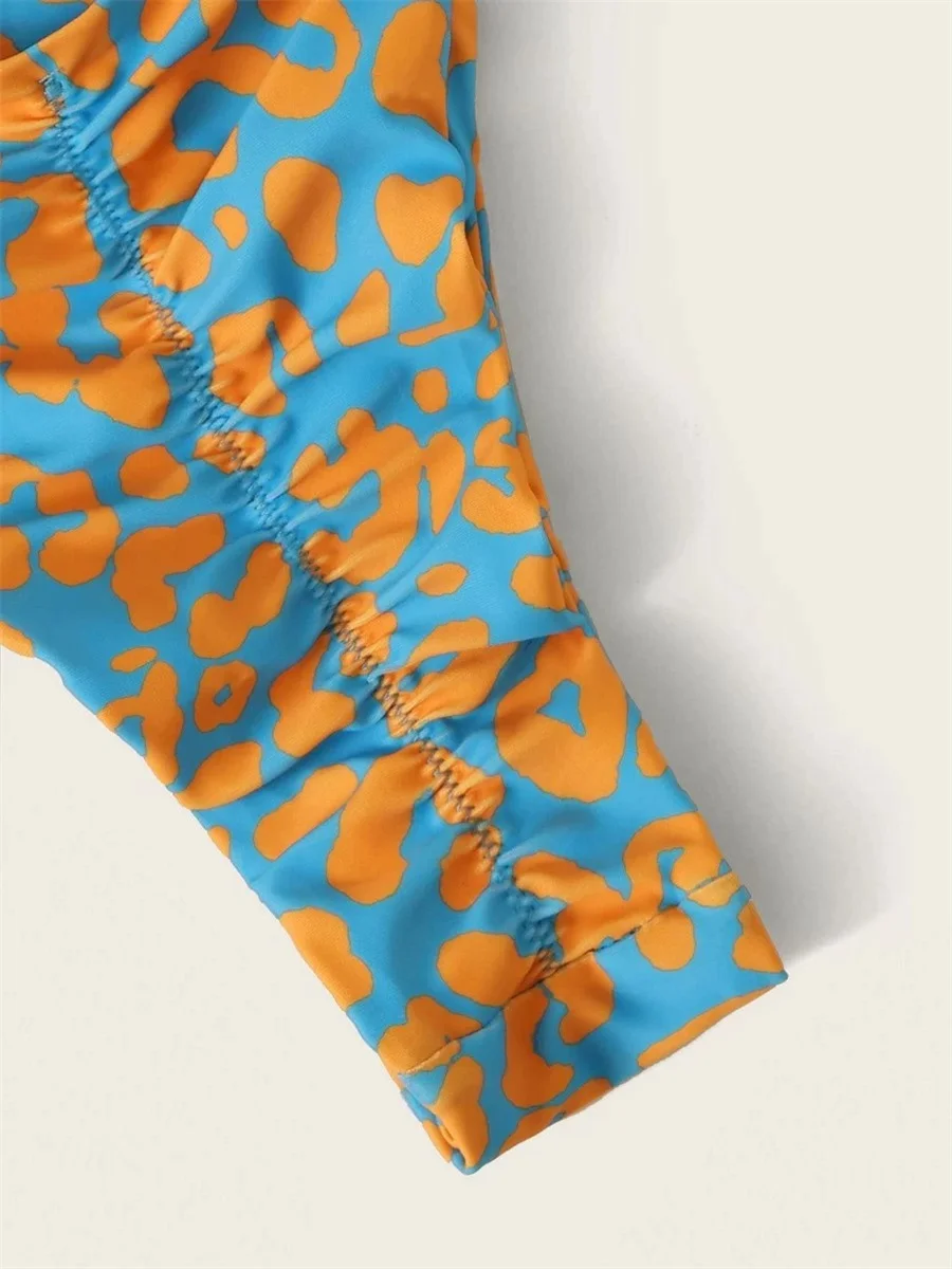 Microbikini Sexy con estampado De leopardo para mujer, traje De Baño De Tanga con relleno y realce, color naranja, 2023 - Image 5