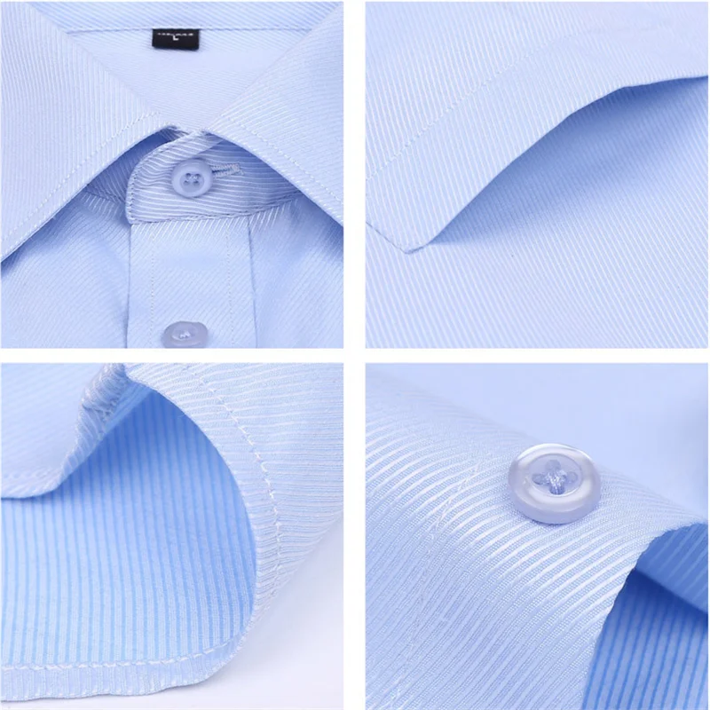 Camisa de vestir clásica con puños franceses para hombre, camisa blanca de manga larga con solapa frontal con mosca, ajuste estándar de negocios Formal, trabajo de oficina - Image 6