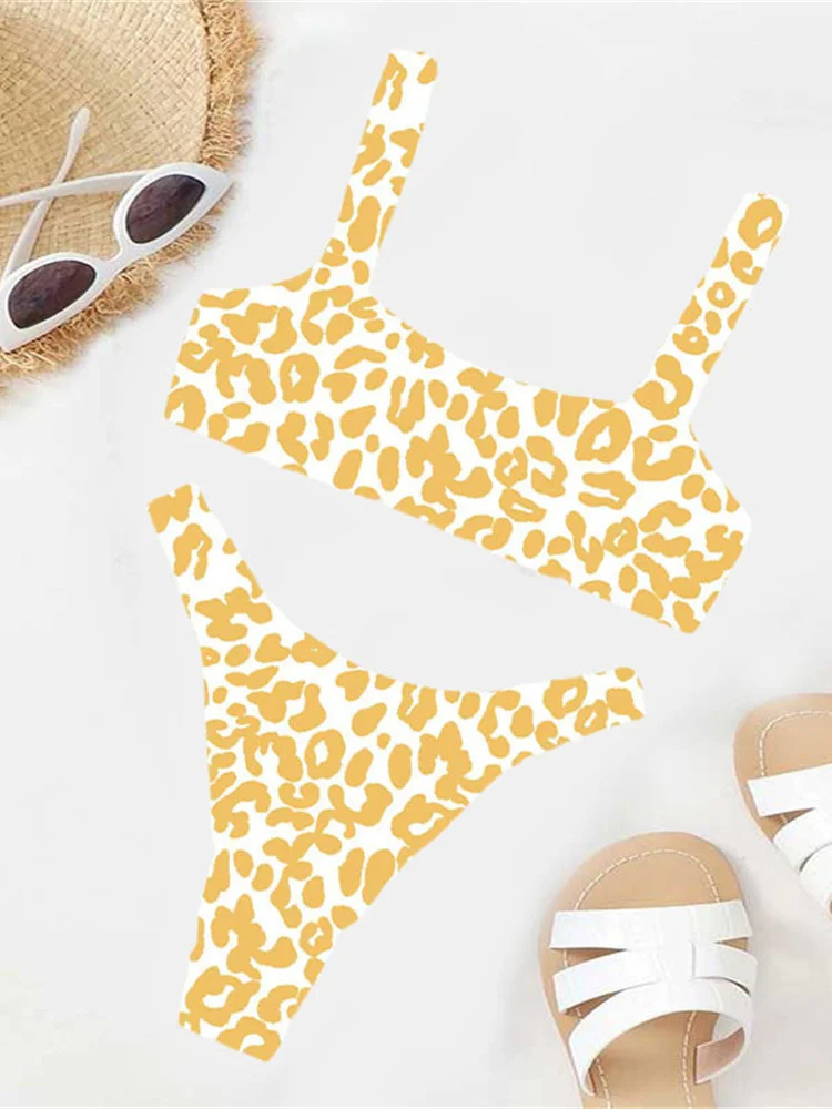 Microbikini Sexy con estampado De leopardo para mujer, traje De Baño De Tanga con relleno y realce, color naranja, 2023 - Image 20