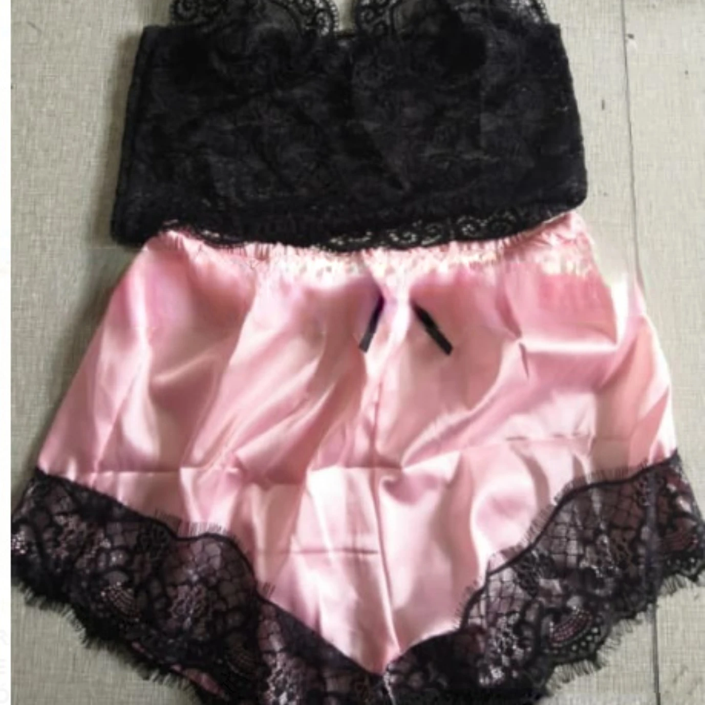 Pijama Sexy para mujer, conjunto de 2 piezas, Top y pantalones cortos, ropa de dormir, pijama de encaje, ropa interior, lencería - Image 9