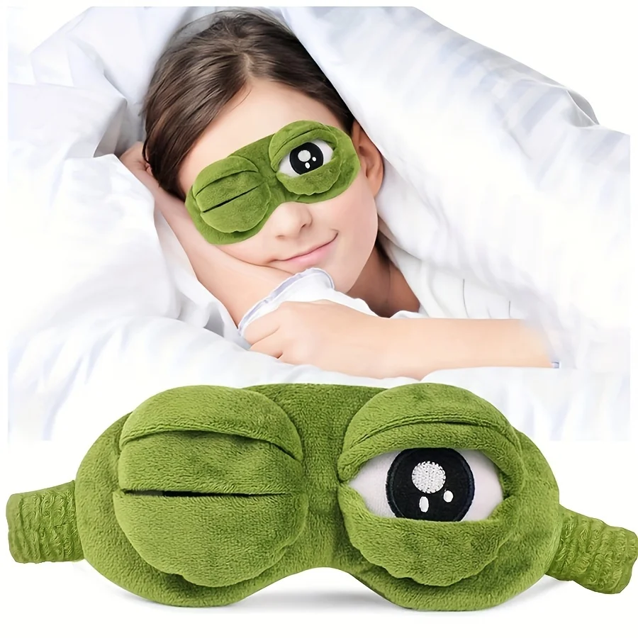 Máscara de ojos para dormir de rana linda, Protector de ojos para almuerzo, sombreado divertido, máscara de ojos suave y cómoda, artículos esenciales de viaje - Image 6