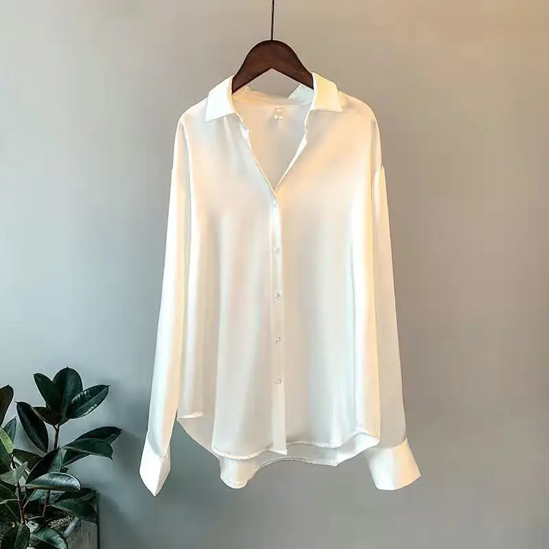 Camisa de manga larga con botones para mujer, blusa informal, elegante, estilo coreano, para oficina, novedad, verano, Otoño e Invierno - Image 2