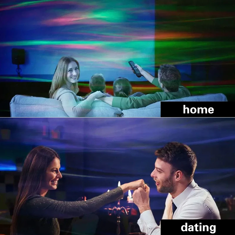 Proyector de luz nocturna de proyección RGB, lámpara de agua Gradual con Control remoto para el hogar, habitación, fiesta, decoración de Navidad - Image 5