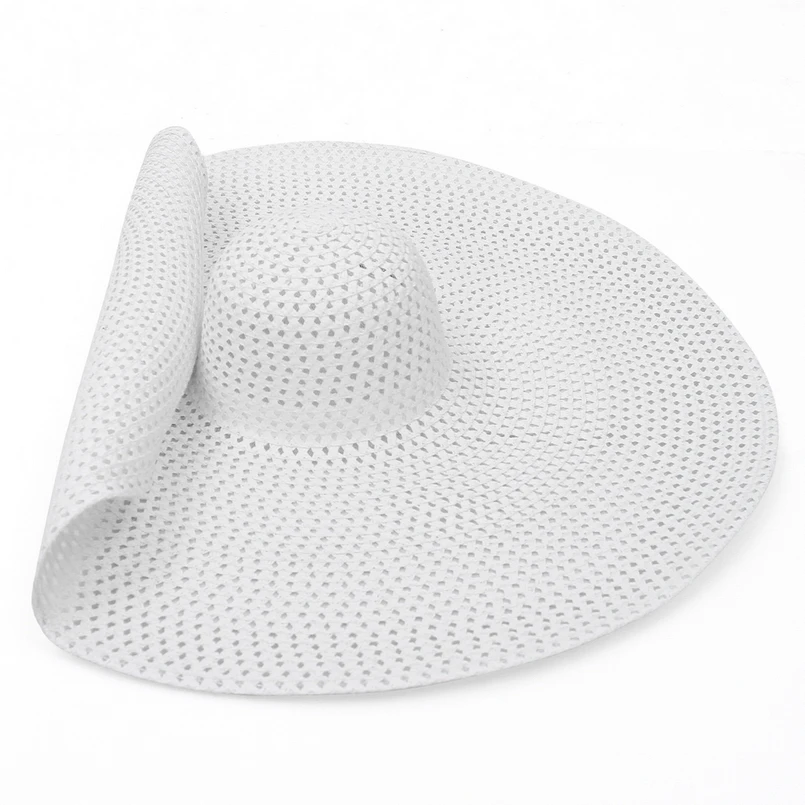 GEMVIE-sombreros de sol plegables de ala ancha para mujer, sombrilla de gran tamaño, sombrero de paja de viaje, protección UV, playa, Verano - Image 8