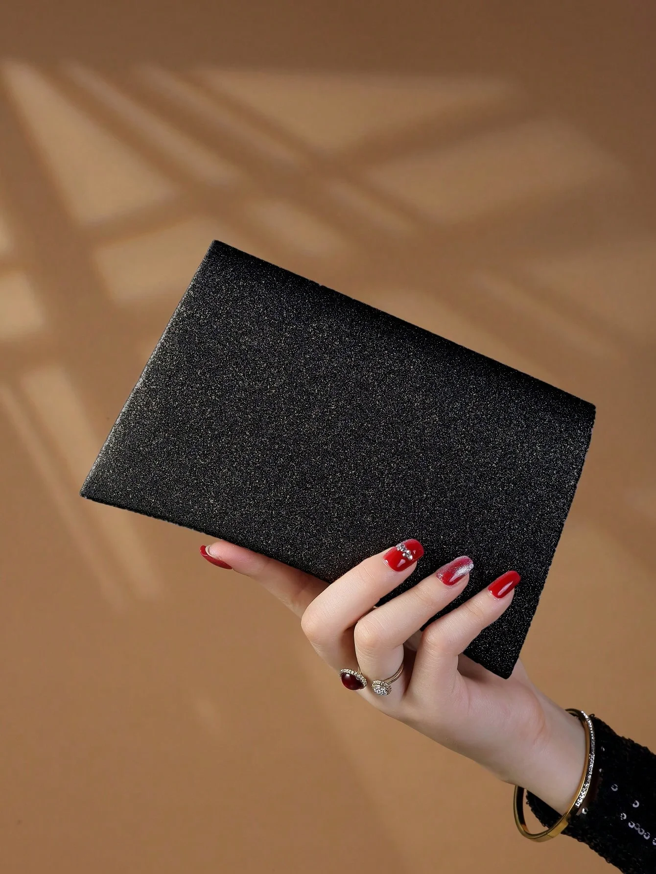 Bolso de mano metálico decorado con diamantes de imitación, bolso de noche brillante y glamuroso, elegante, adecuado para mujer, 1 unidad - Image 2