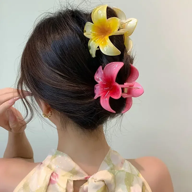 Pinza para el pelo con flor de lirio para mujer, accesorio Floral para el pelo, estilo bohemio, ideal para vacaciones en la playa, regalo - Image 3