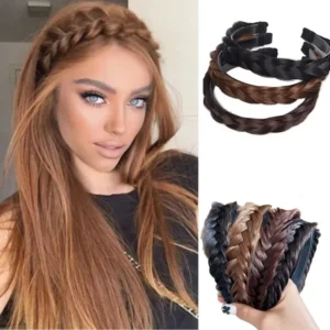 Peluca sintética trenzada para mujer, bandas para el cabello, trenzas de moda, accesorios para el cabello, diadema Bohemia natural, estiramiento para fiesta