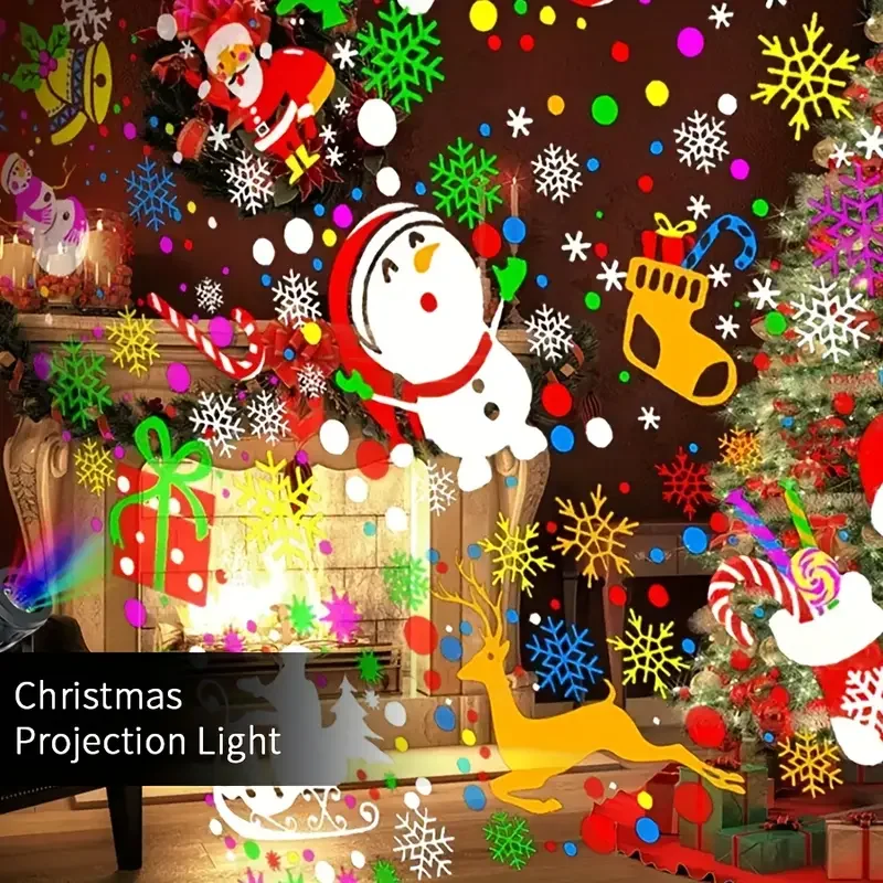 Proyector LED de Navidad y Halloween, luz nocturna alimentada por USB con 360, 1 ud. ° Copo de nieve con soporte giratorio para fiestas y decoración navideña - Image 6