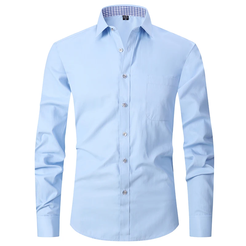 Camisa de vestir clásica con puños franceses para hombre, camisa blanca de manga larga con solapa frontal con mosca, ajuste estándar de negocios Formal, trabajo de oficina - Image 14