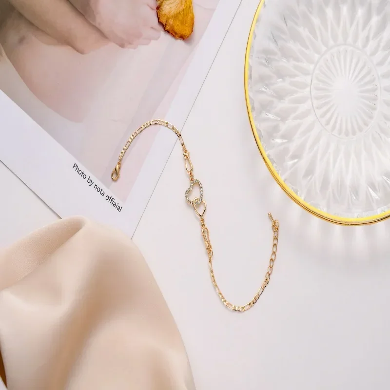 Pulsera tobillera clásica de acero inoxidable con doble corazón para mujer, brazalete con dijes de moda, regalo de joyería de fiesta - Image 6