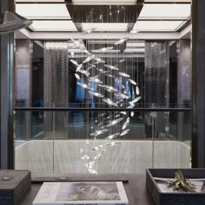 Candelabro de cristal de lujo moderno para sala de estar, lámpara colgante de brillo para Villa, Hotel, sala de exposición, Loft, decoración interior del hogar