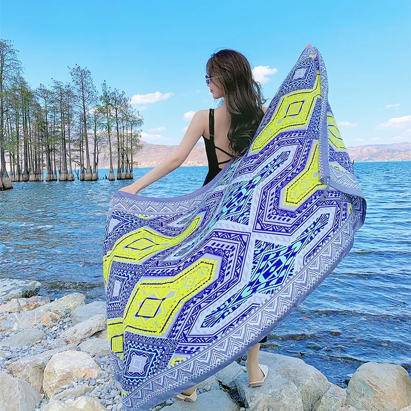 28 estilos 90x180cm viaje playa protector solar bufanda Bikini chal grande Sarong bufanda envolvente mujeres traje de baño brasileño cubierta de baño - Image 13