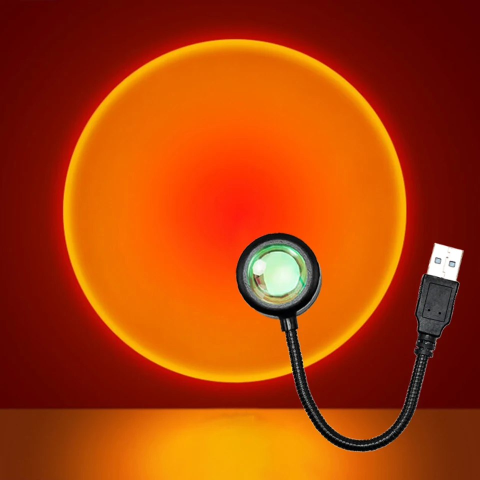 Lámpara LED de puesta de sol, luces nocturnas, proyector USB, decoración de fiesta de cumpleaños, luces de humor para dormitorio, sala de estar, fotografía de pared - Image 10
