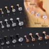 4 par/set de aretes de diamantes de imitación elegantes y brillantes: acero inoxidable hipoalergénico para glamour diario y occasi especiales