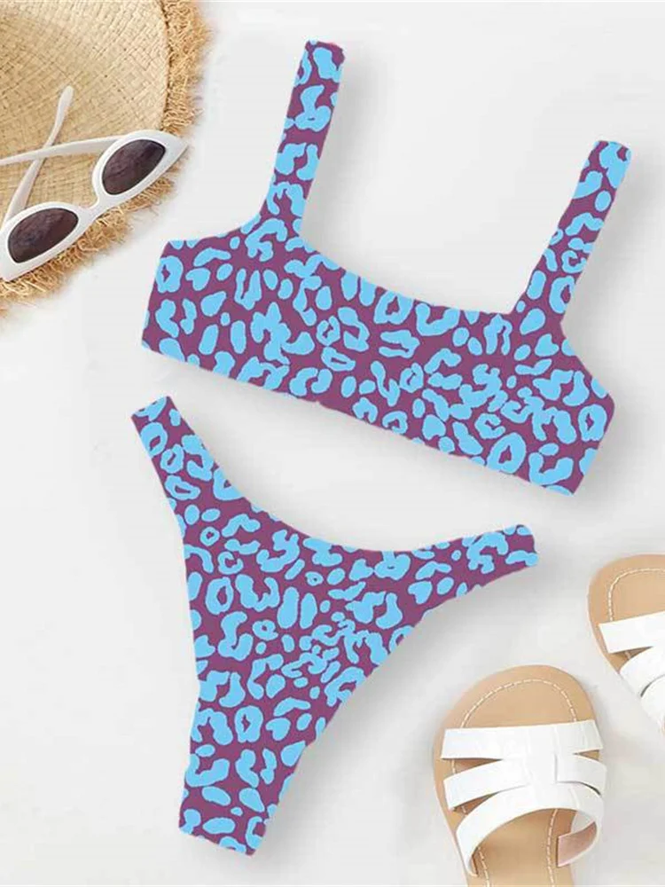 Microbikini Sexy con estampado De leopardo para mujer, traje De Baño De Tanga con relleno y realce, color naranja, 2023 - Image 19