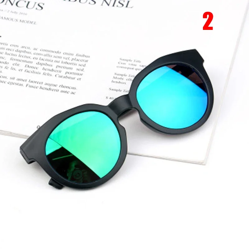 Gafas de sol coloridas con espejo reflectante para niños y niñas, anteojos de sol Retro, redondos, UV400, gran oferta - Image 5