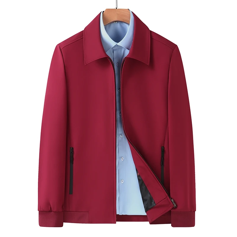 Traje de papá de mediana edad y viejo estilo británico, chaqueta de solapa con cremallera, informal, ejecutivo, a la moda, Color sólido, trabajo, todo, nuevo - Image 7