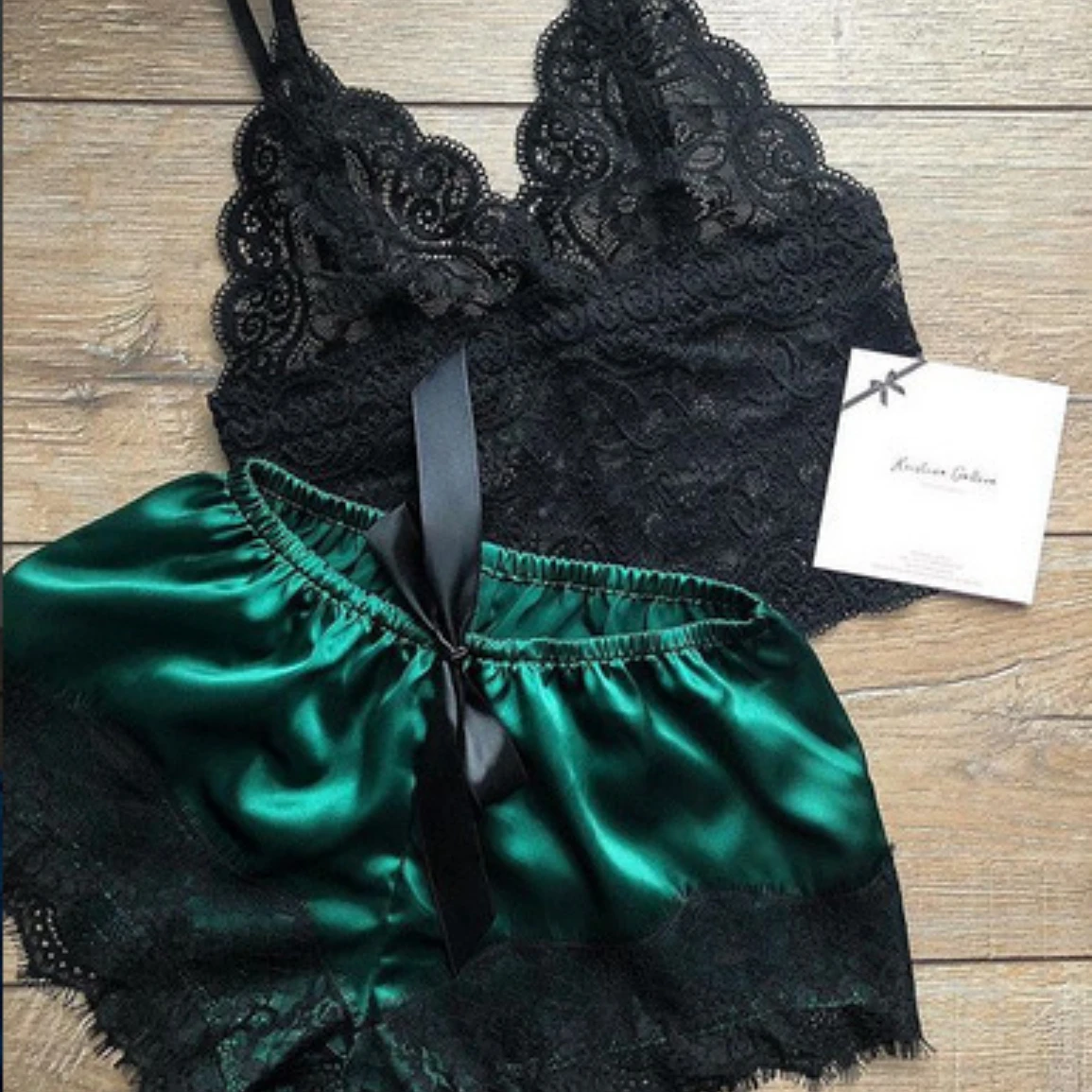 Pijama Sexy para mujer, conjunto de 2 piezas, Top y pantalones cortos, ropa de dormir, pijama de encaje, ropa interior, lencería - Image 5