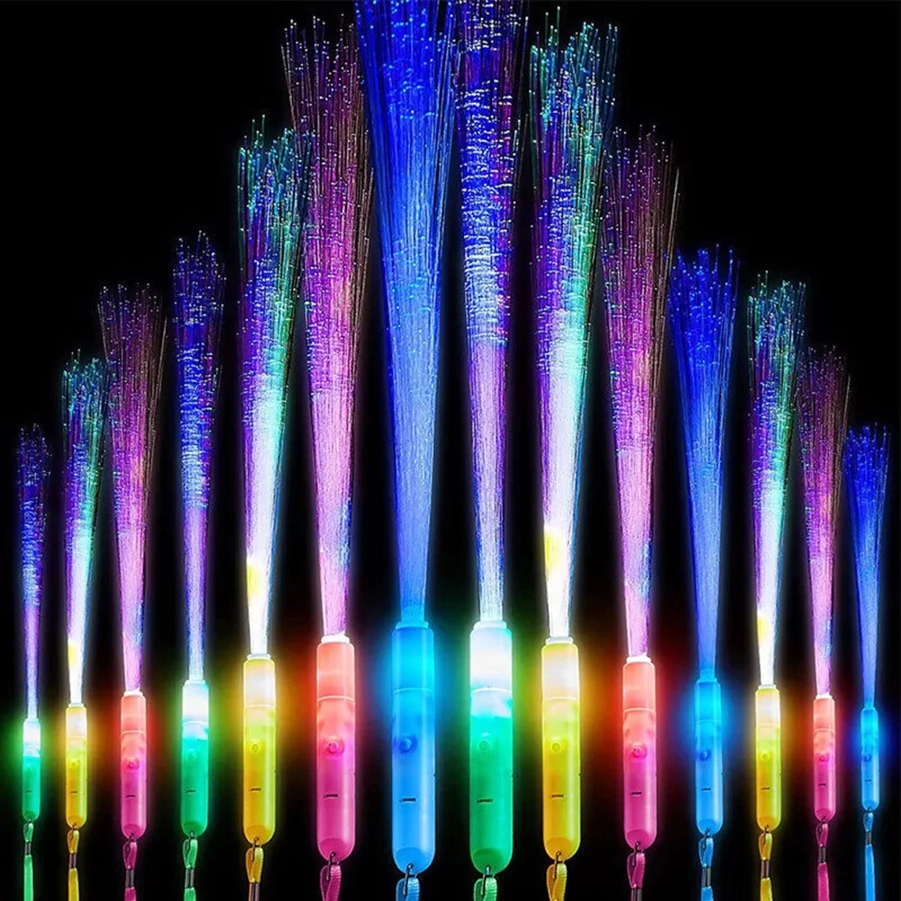 Barra luminosa LED de fibra de colores, juguete de 12/24/48 piezas, accesorios de luz nocturna para fiesta, regalo de cumpleaños y navidad, regalos para fiesta de boda