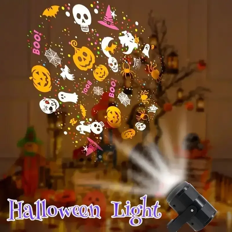 Proyector LED de Navidad y Halloween, luz nocturna alimentada por USB con 360, 1 ud. ° Copo de nieve con soporte giratorio para fiestas y decoración navideña - Image 4