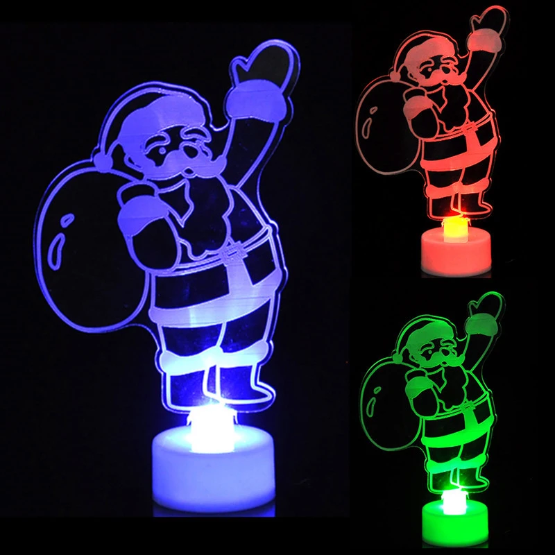 Mini luces LED de noche, lámpara de muñeco de nieve de colores intermitentes, adorno de Navidad, fiesta de cumpleaños, decoración de Año Nuevo, iluminación festiva - Image 8