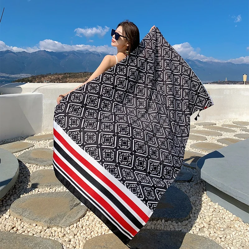 28 estilos 90x180cm viaje playa protector solar bufanda Bikini chal grande Sarong bufanda envolvente mujeres traje de baño brasileño cubierta de baño - Image 14