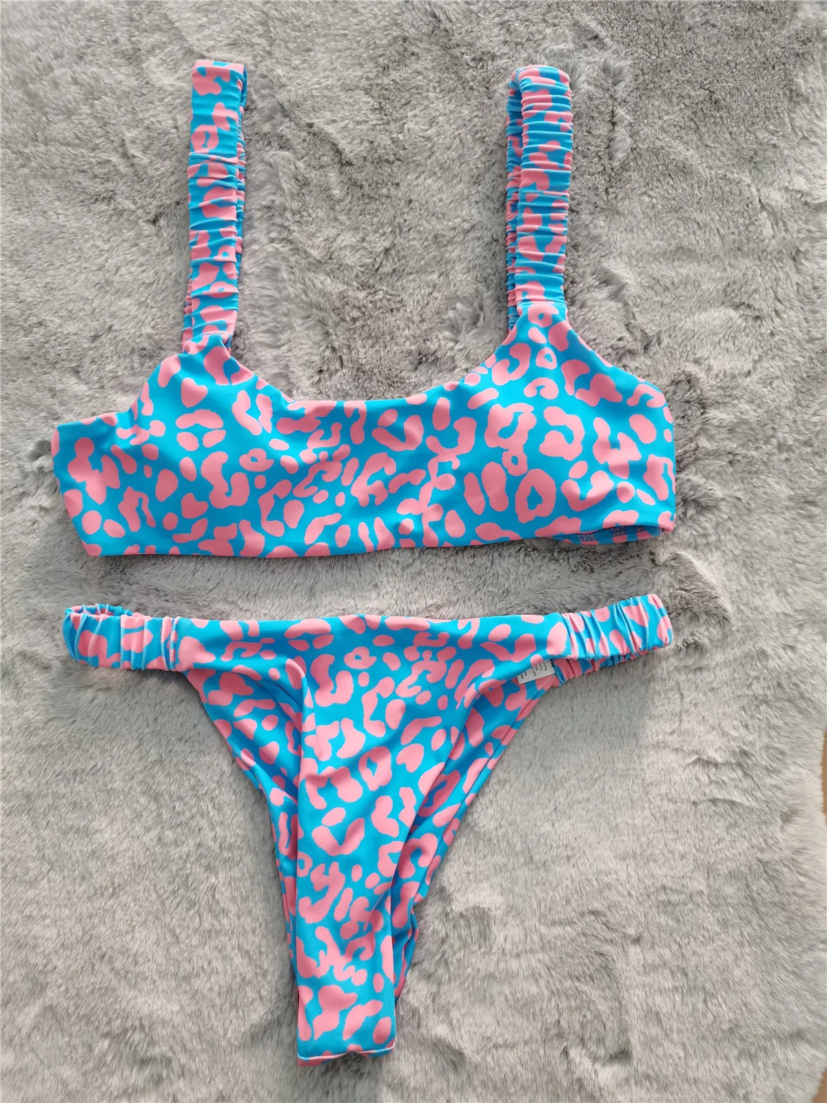 Microbikini Sexy con estampado De leopardo para mujer, traje De Baño De Tanga con relleno y realce, color naranja, 2023 - Image 25