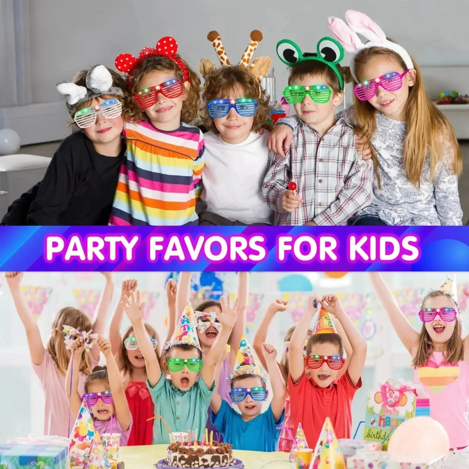 Gafas de neón LED para niños y adultos, anteojos de neón con 6 colores de neón que brillan en la oscuridad, regalos de cumpleaños, juguetes, recuerdos de fiesta, 10-50 piezas - Image 4