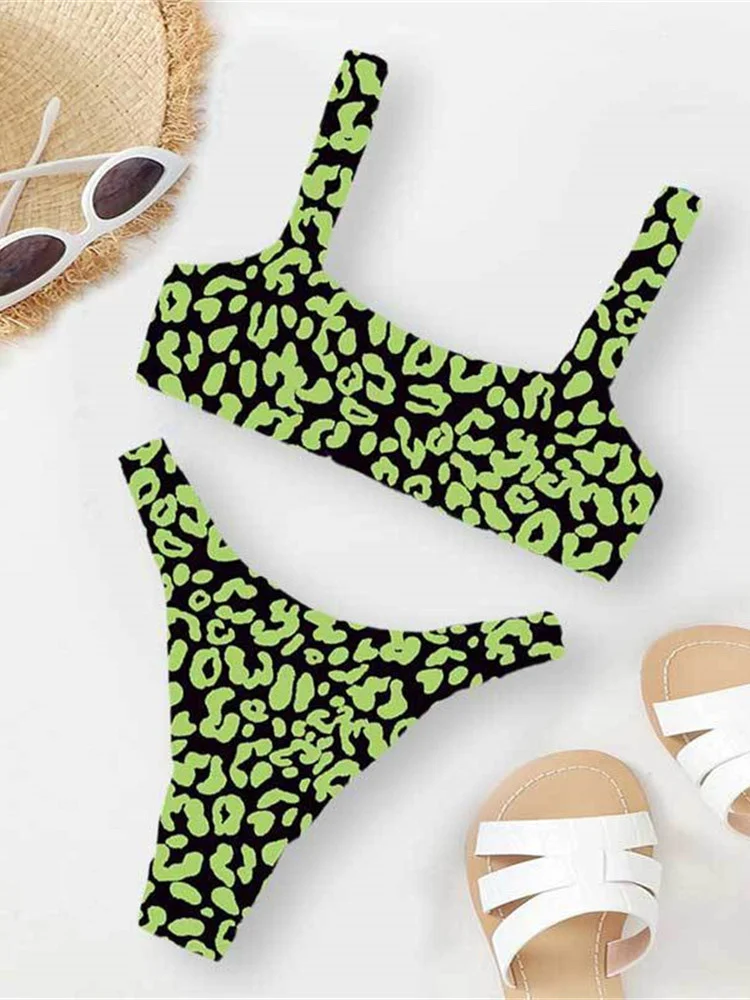 Microbikini Sexy con estampado De leopardo para mujer, traje De Baño De Tanga con relleno y realce, color naranja, 2023 - Image 28