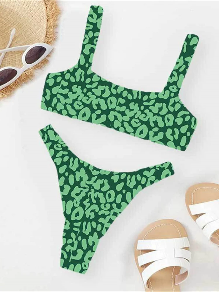 Microbikini Sexy con estampado De leopardo para mujer, traje De Baño De Tanga con relleno y realce, color naranja, 2023 - Image 14