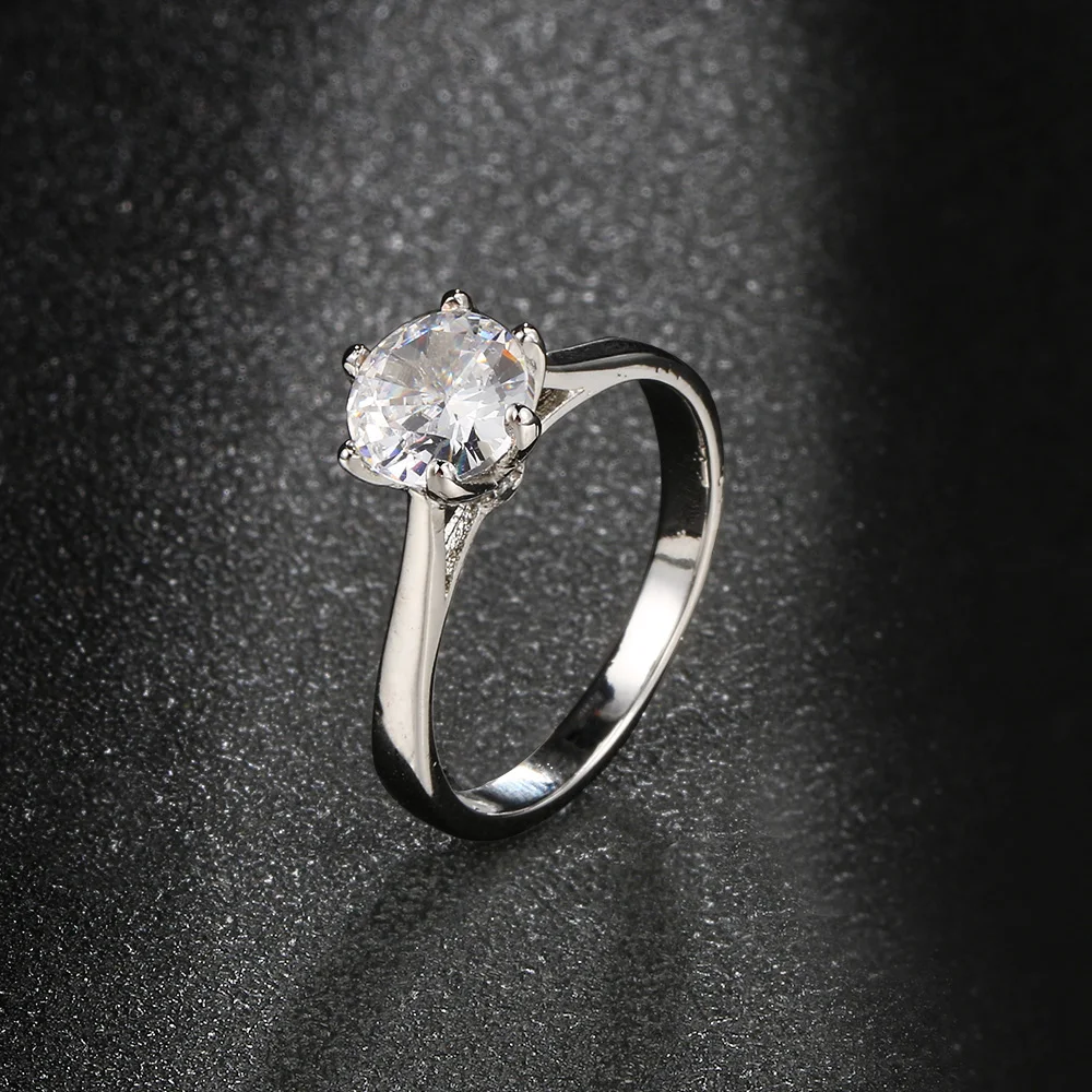 Anillos de boda clásicos para mujer, sortija de compromiso de circonia cúbica, 6 garras, 3 colores, KCR033 - Image 8