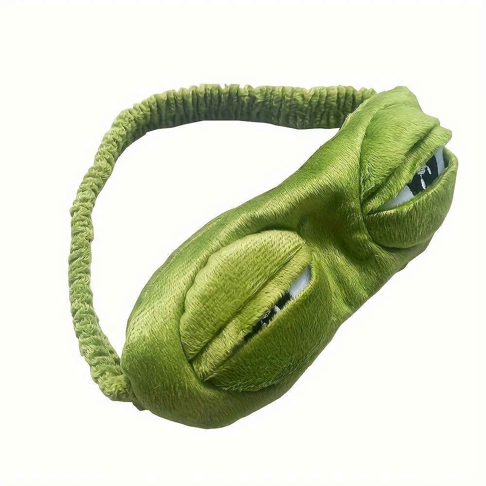 Máscara de ojos para dormir de rana linda, Protector de ojos para almuerzo, sombreado divertido, máscara de ojos suave y cómoda, artículos esenciales de viaje - Image 2