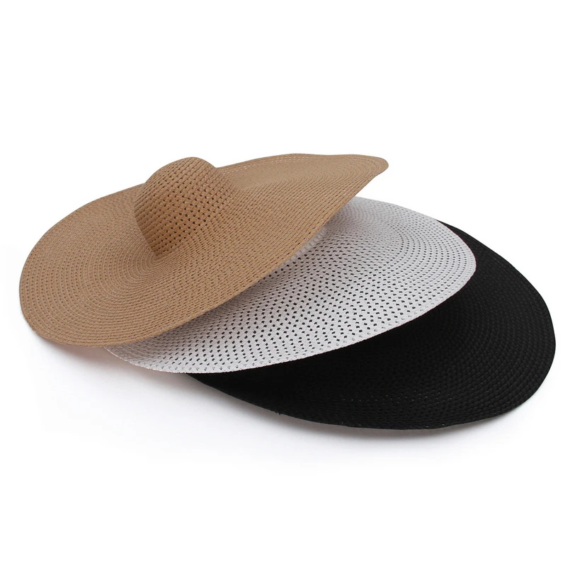 GEMVIE-sombreros de sol plegables de ala ancha para mujer, sombrilla de gran tamaño, sombrero de paja de viaje, protección UV, playa, Verano - Image 2