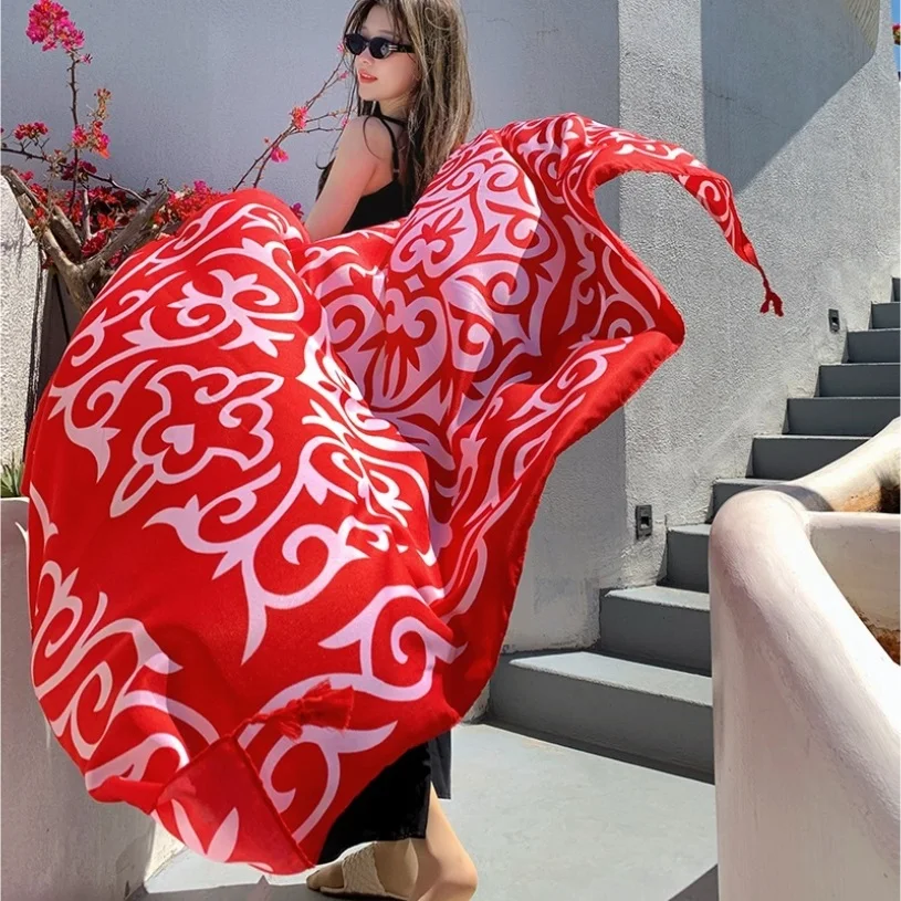 28 estilos 90x180cm viaje playa protector solar bufanda Bikini chal grande Sarong bufanda envolvente mujeres traje de baño brasileño cubierta de baño - Image 8