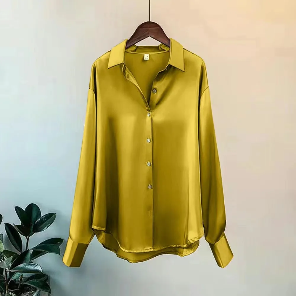 Camisa de manga larga con botones para mujer, blusa informal, elegante, estilo coreano, para oficina, novedad, verano, Otoño e Invierno - Image 7
