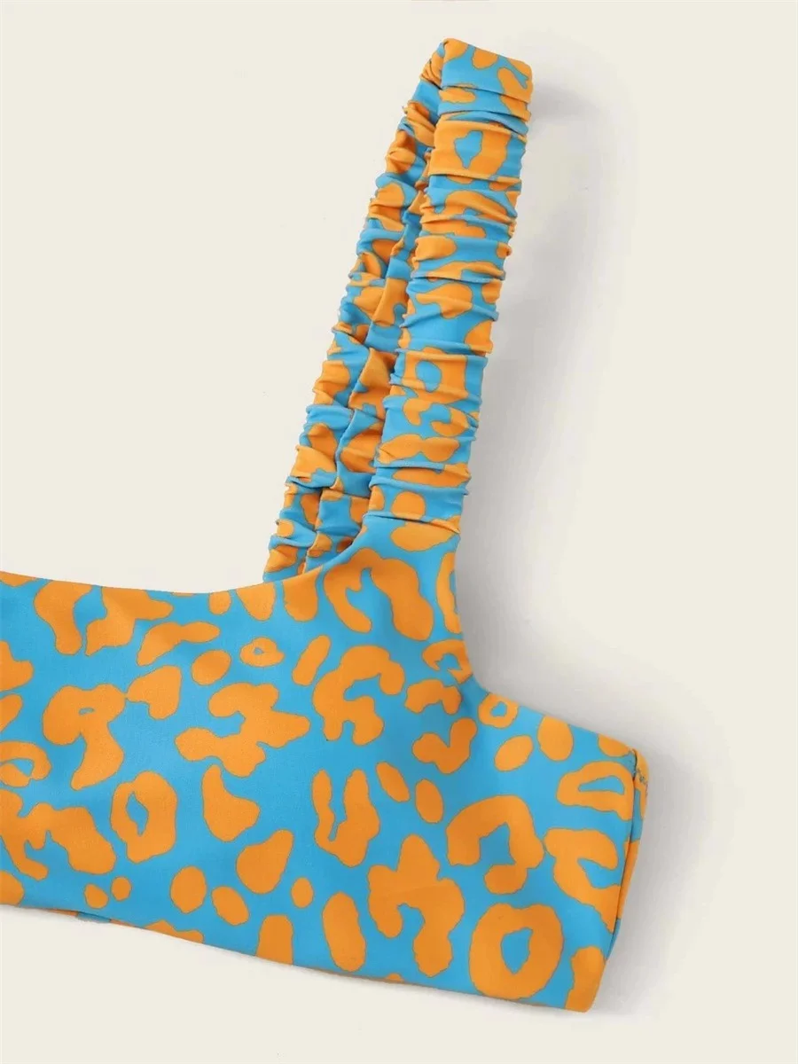 Microbikini Sexy con estampado De leopardo para mujer, traje De Baño De Tanga con relleno y realce, color naranja, 2023 - Image 4