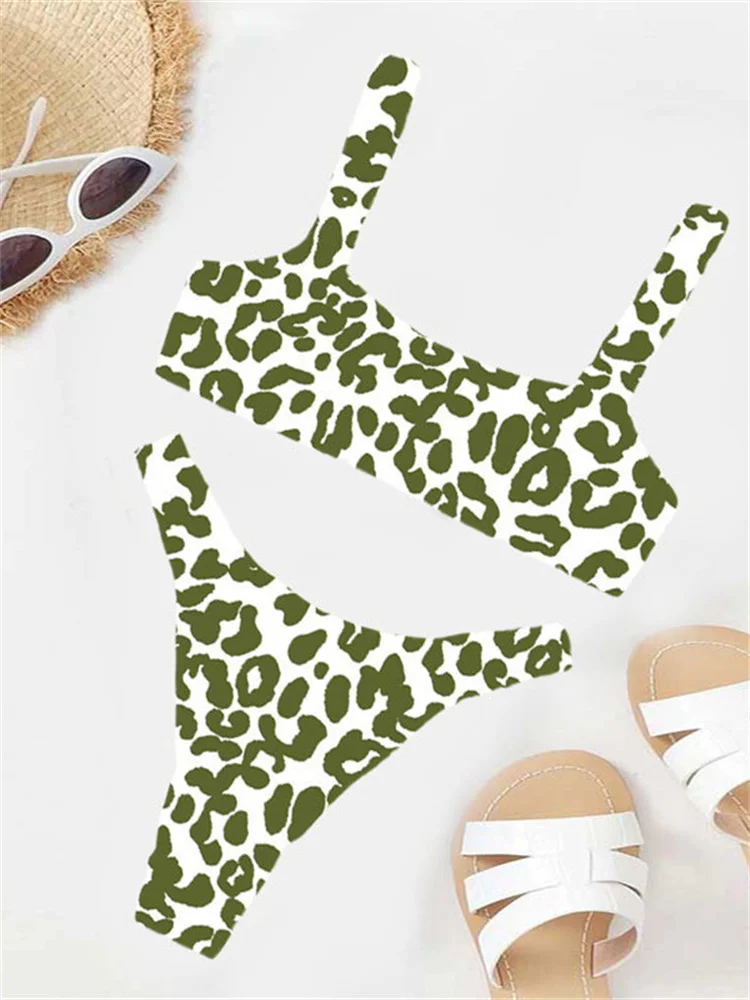 Microbikini Sexy con estampado De leopardo para mujer, traje De Baño De Tanga con relleno y realce, color naranja, 2023 - Image 10