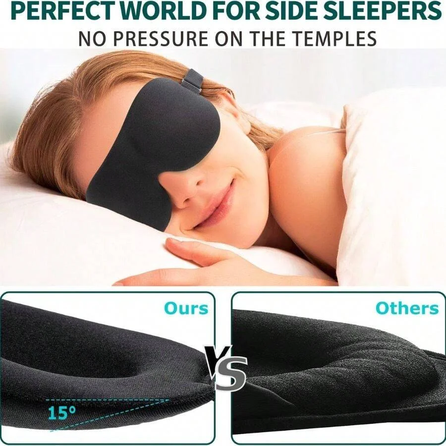 5/1pc máscara de ojos para dormir contorneada 3D 100% máscara de ojos con bloqueo de luz Material ultrasuave respetuoso con la piel cubierta de ojos transpirable regalo de fiesta - Image 2