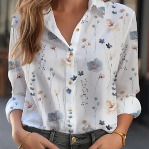 Camisa elegante para mujer, blusa con temperamento a la moda, camisa de manga larga, nueva camisa informal para mujer
