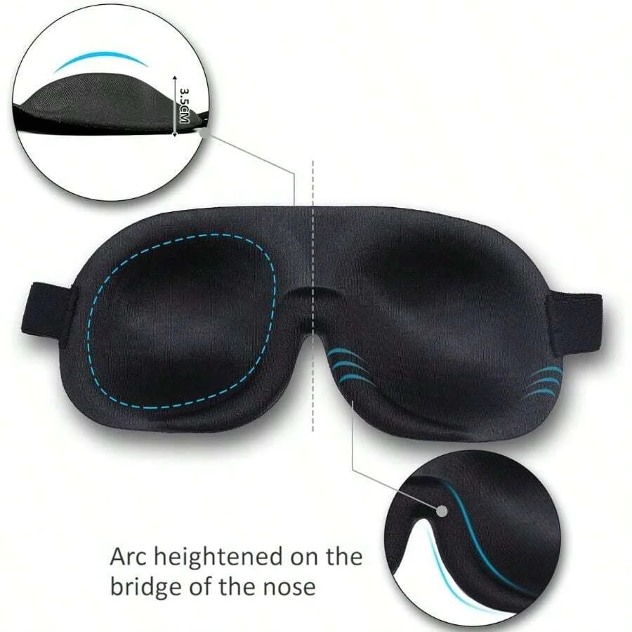 5/1pc máscara de ojos para dormir contorneada 3D 100% máscara de ojos con bloqueo de luz Material ultrasuave respetuoso con la piel cubierta de ojos transpirable regalo de fiesta - Image 5